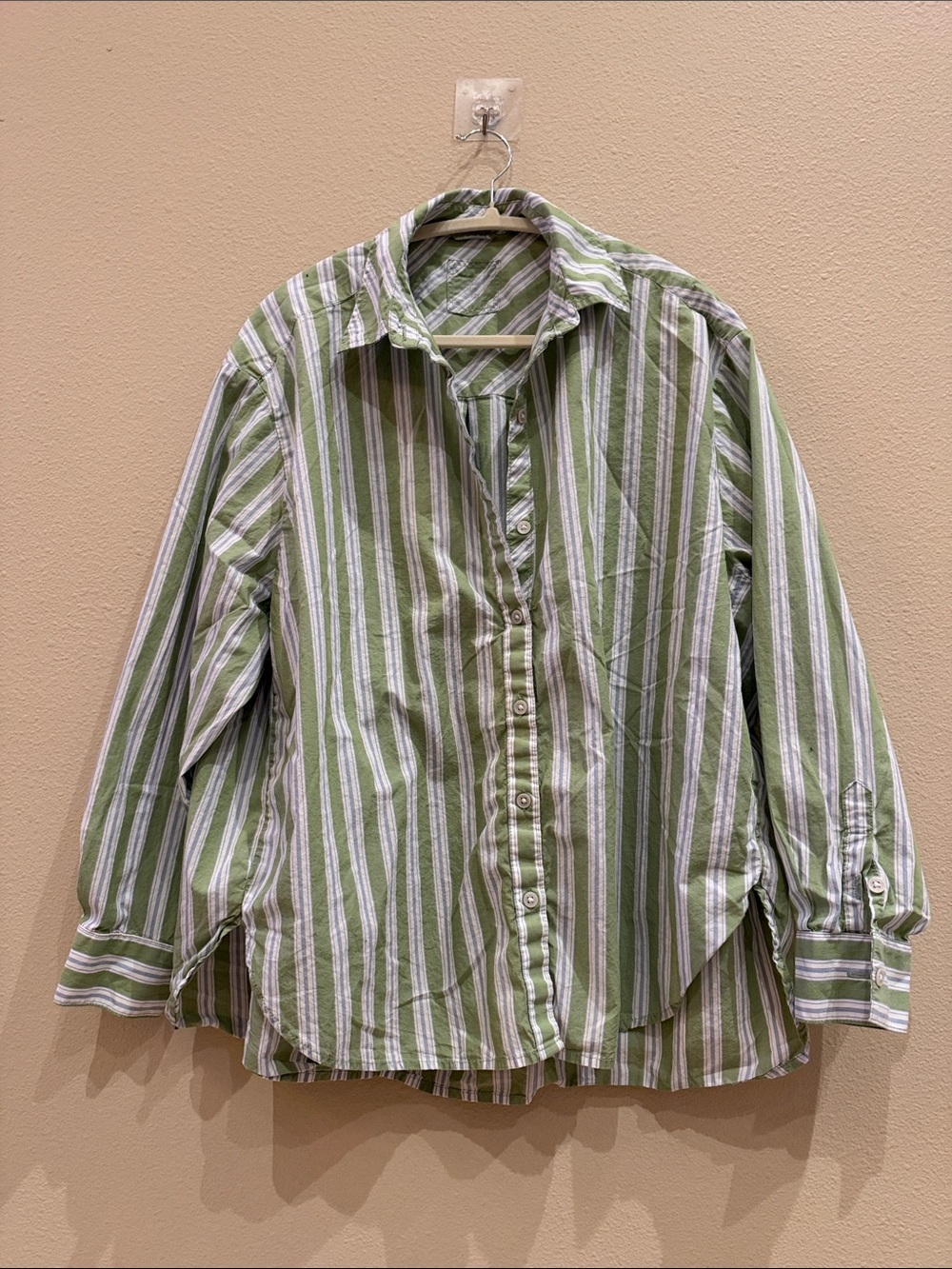 Aerie Classic Green Stripe Women's Button-Up Shirt